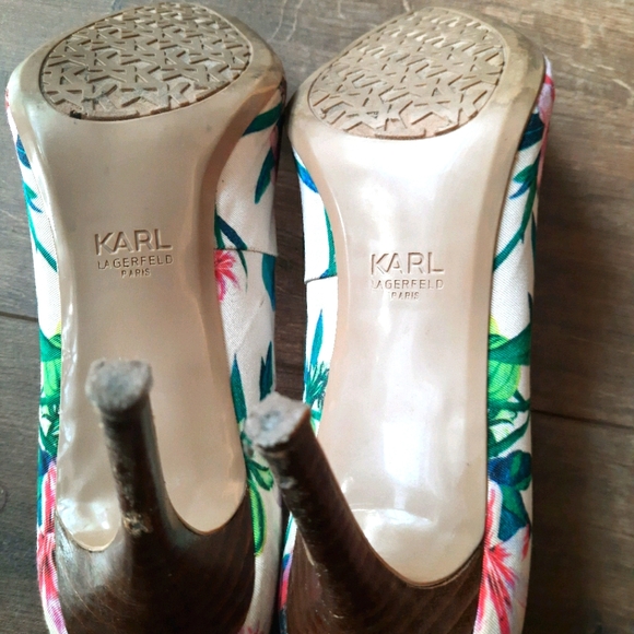 Karl Lagerfeld Floral Print Heels - Picture 6 of 8